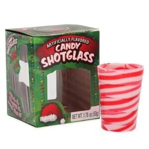 🔥Candy Cane Edible Peppermint Shot Glass Christmas BNIB🔥